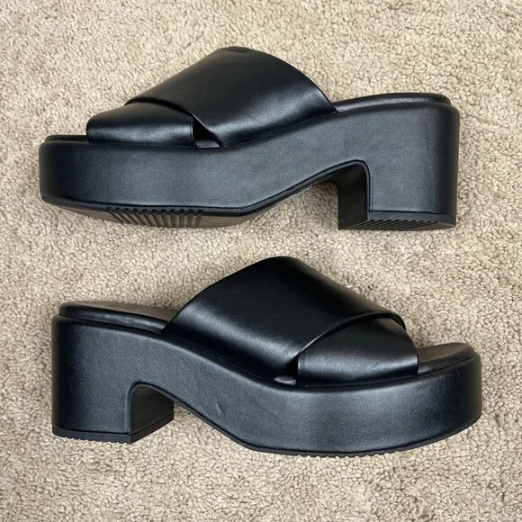 Nordstrom Heels Womens 9.5 Black Chunky Platform Y2K Inspired Block Heel NEW - Picture 6 of 9